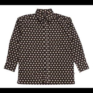 Men’s Big and Tall Size 6X Knockout Brown & Orange Multi Long Sleeve Shirt